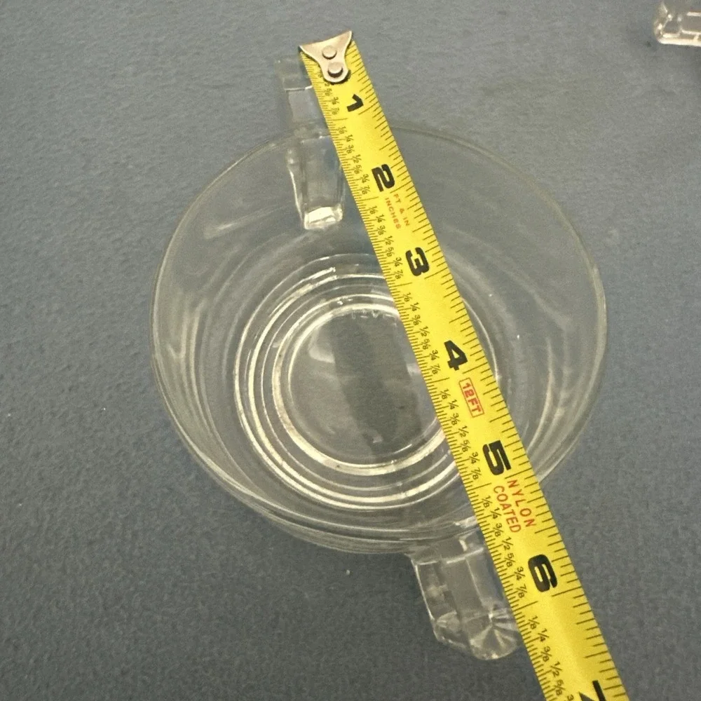MCM Joe Colombo Arno Clear Glass Double Handled Soup Bowls from Italy - Set of 4